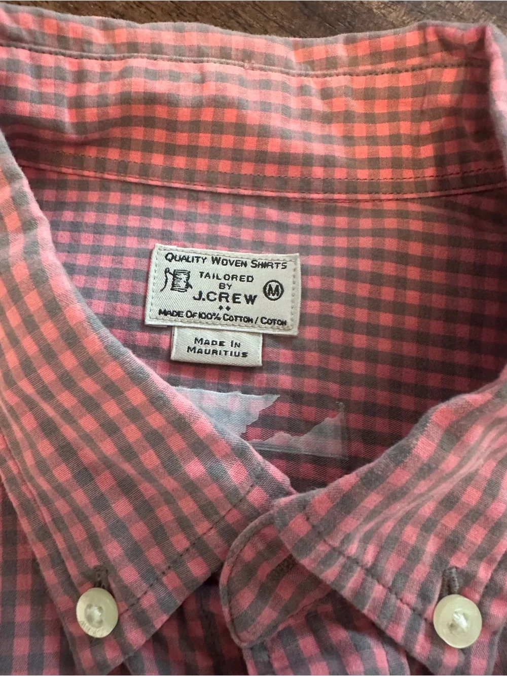 J. Crew Men Checked Cotton Long Sleeve Button Down Shirt Size Medium.